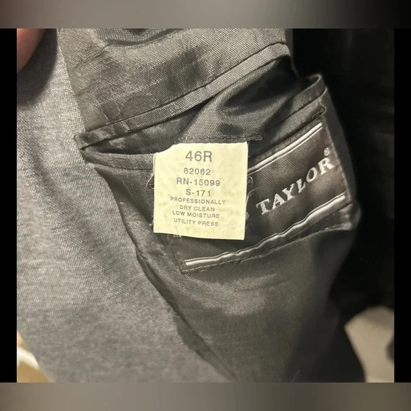 Men’s David Taylor 46R Navy Blazer Sport Coat Jacket Gold Buttons - Picture 6 of 8